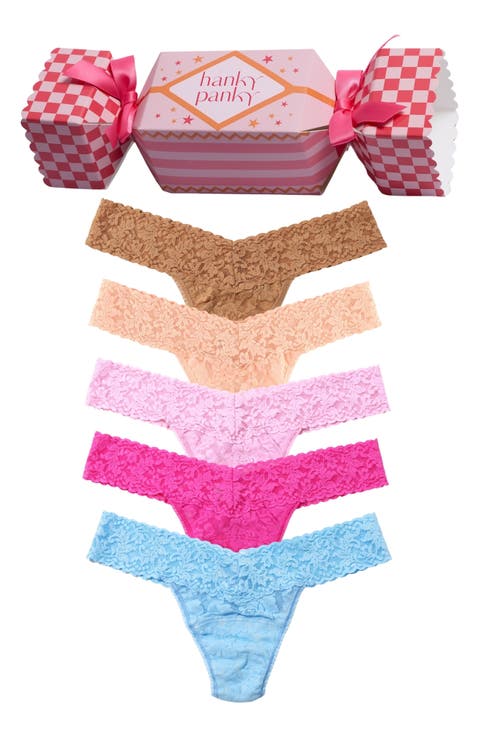 Holiday Cracker Assorted 5-Pack Low Rise Thongs