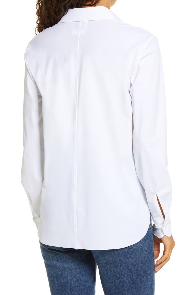 'Lyssentials Connie Slim Fit Button-Up Shirt, Alternate, color, WHITE