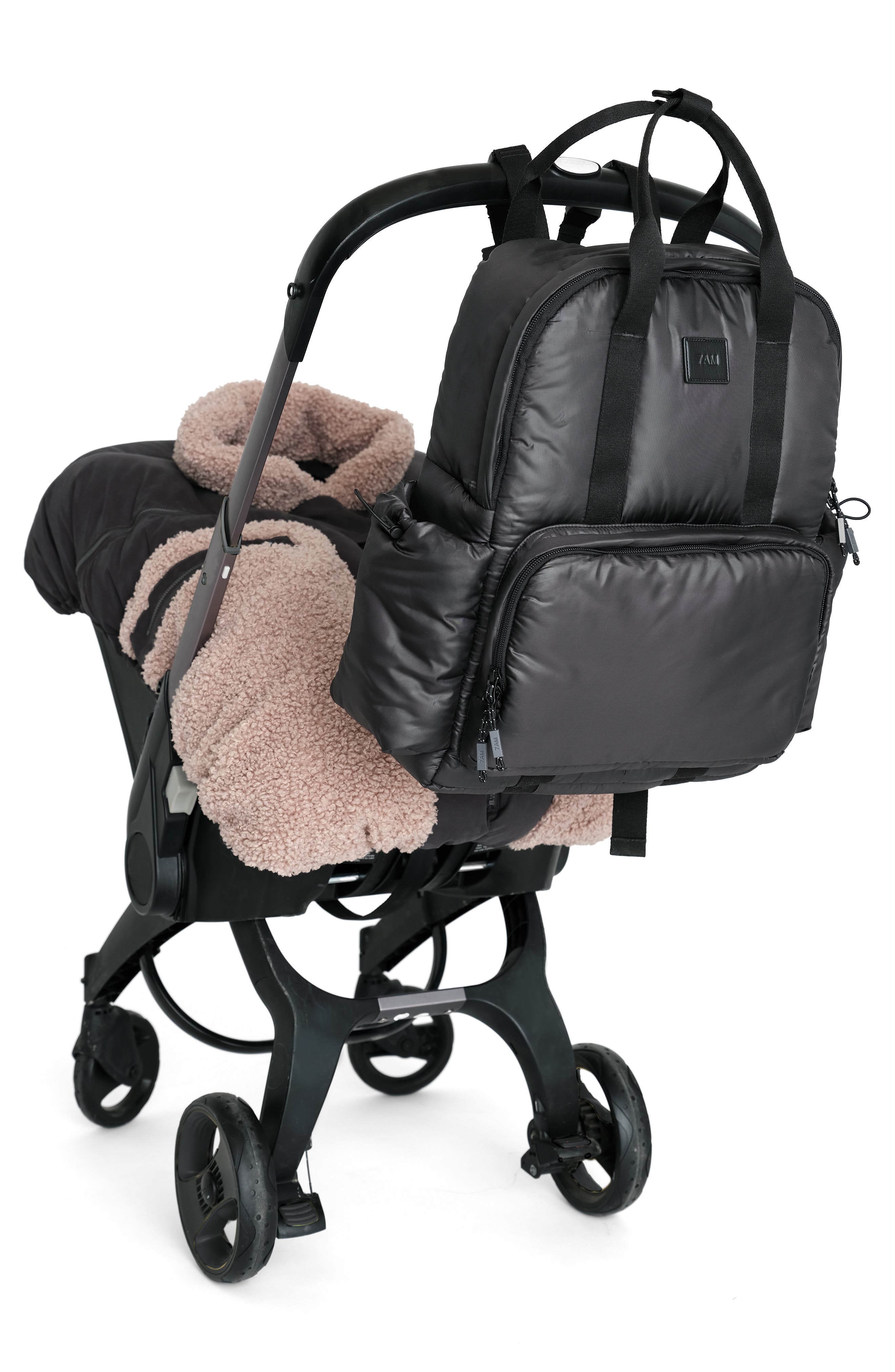 7 A.M. Enfant Sydney Diaper Bag, Alternate, color, Black