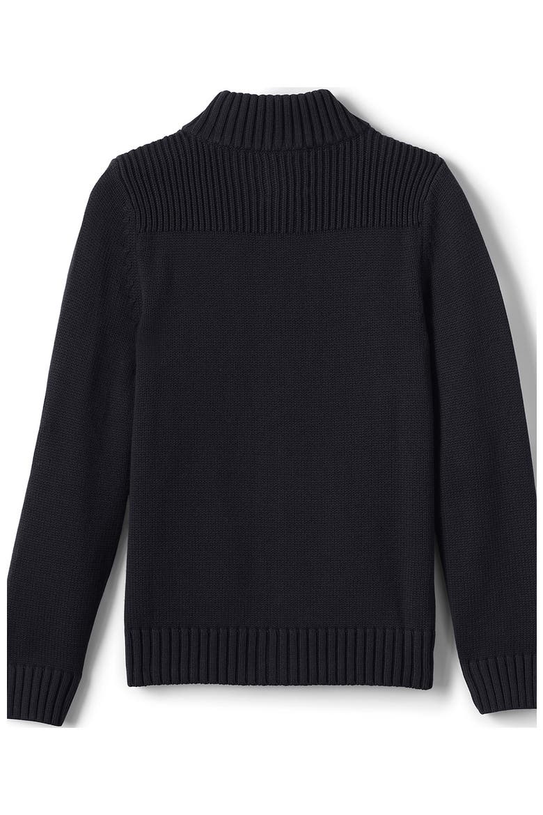 School Uniform Boys Cotton Modal Zip Front Cardigan Sweater, Alternate, color, Black