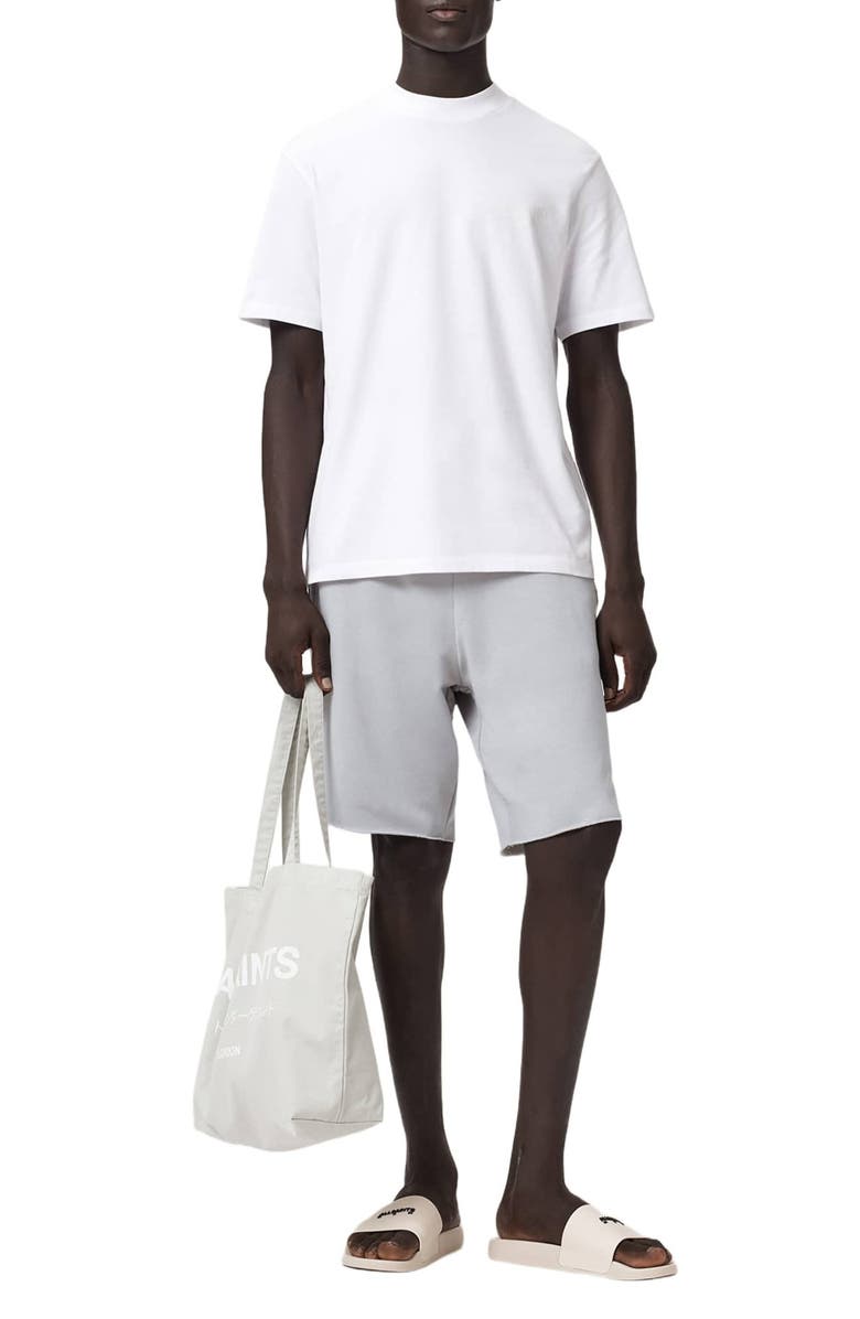 AllSaints Helix Straight Fit Cotton Blend Sweat Shorts, Alternate, color, Soft Ash Grey