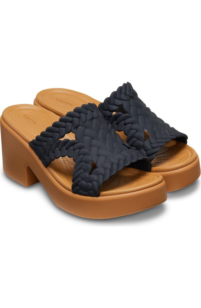CROCS Woven Platform Slide Sandal, Alternate, color, Black