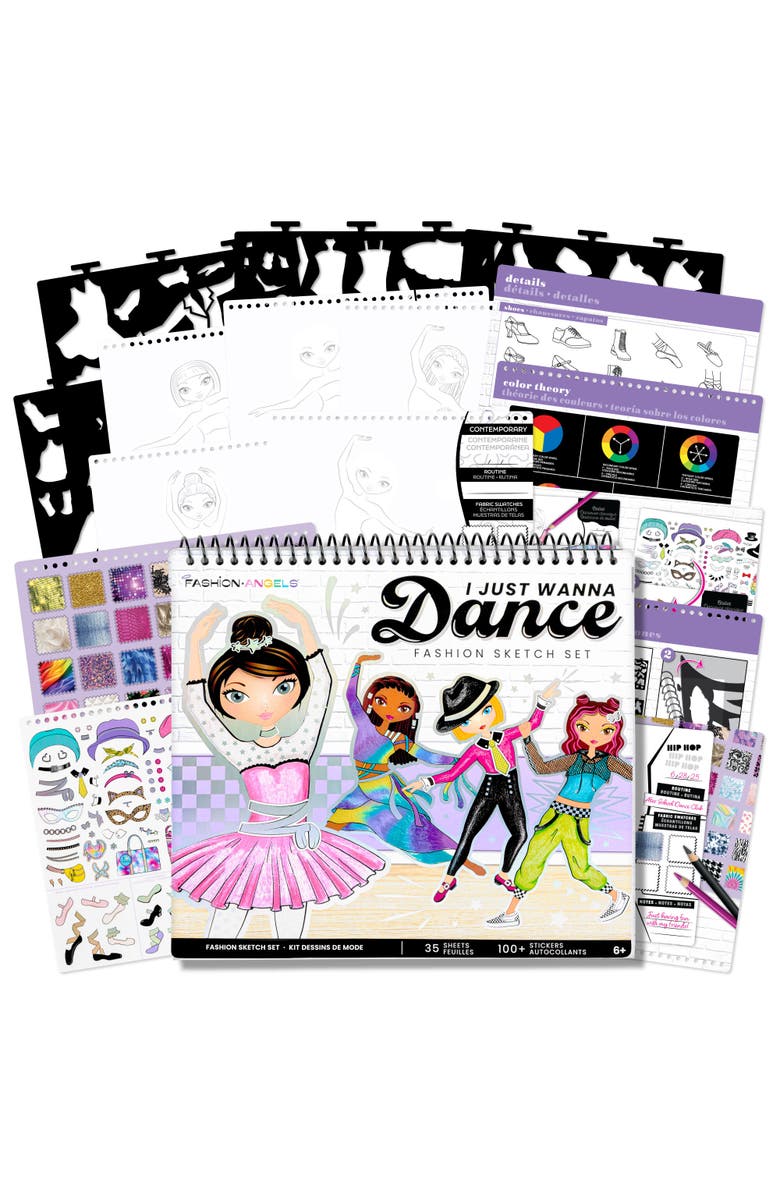 Fashion Angels Fashion Sketch Set, I Just Wanna Dance, Art and Craft Kit, Main, color, Multicolored