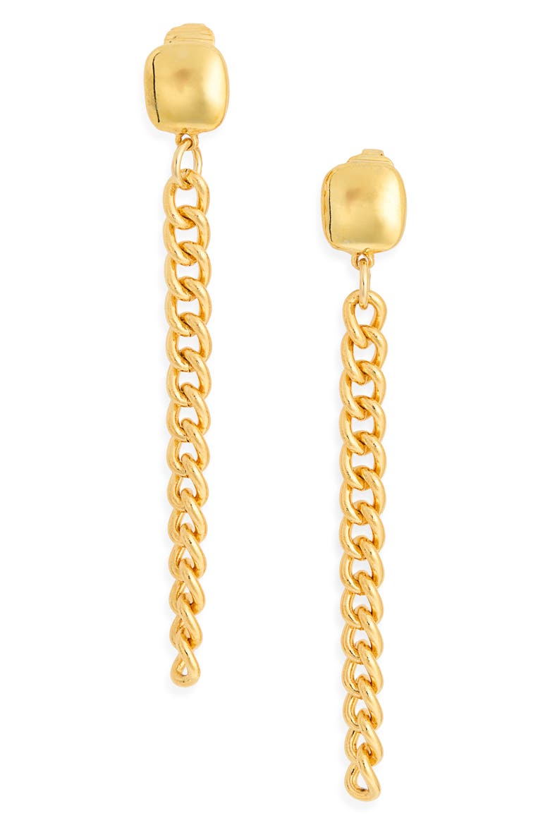 Chain Link Drop Earrings, Main, color, GOLD