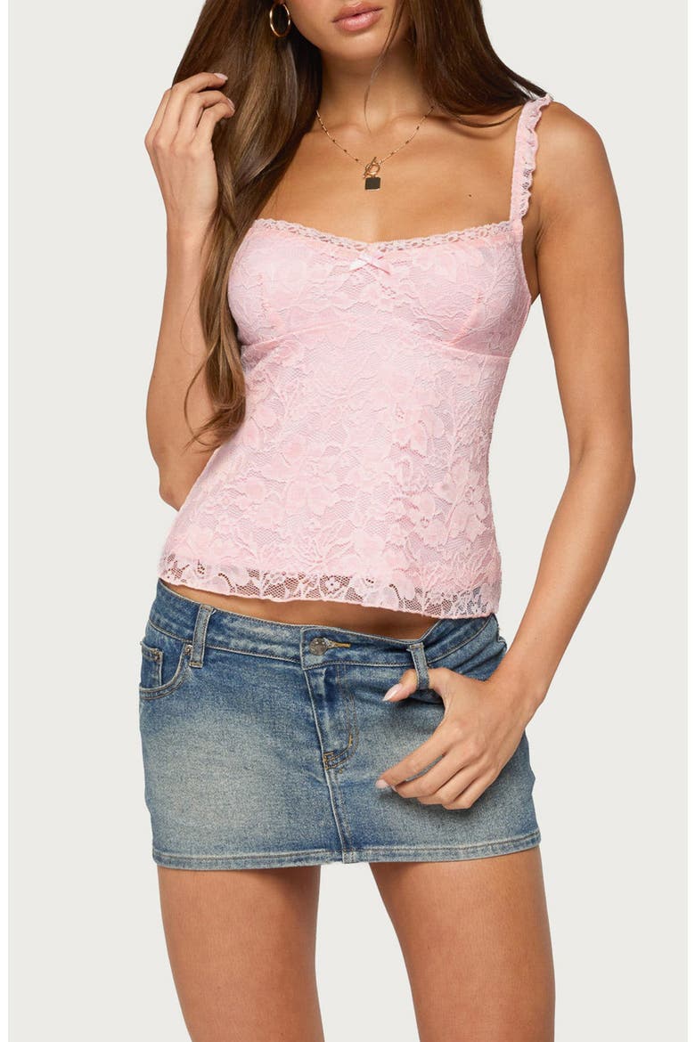 Frankie Lace Babydoll Tank Top, Main, color, PINK
