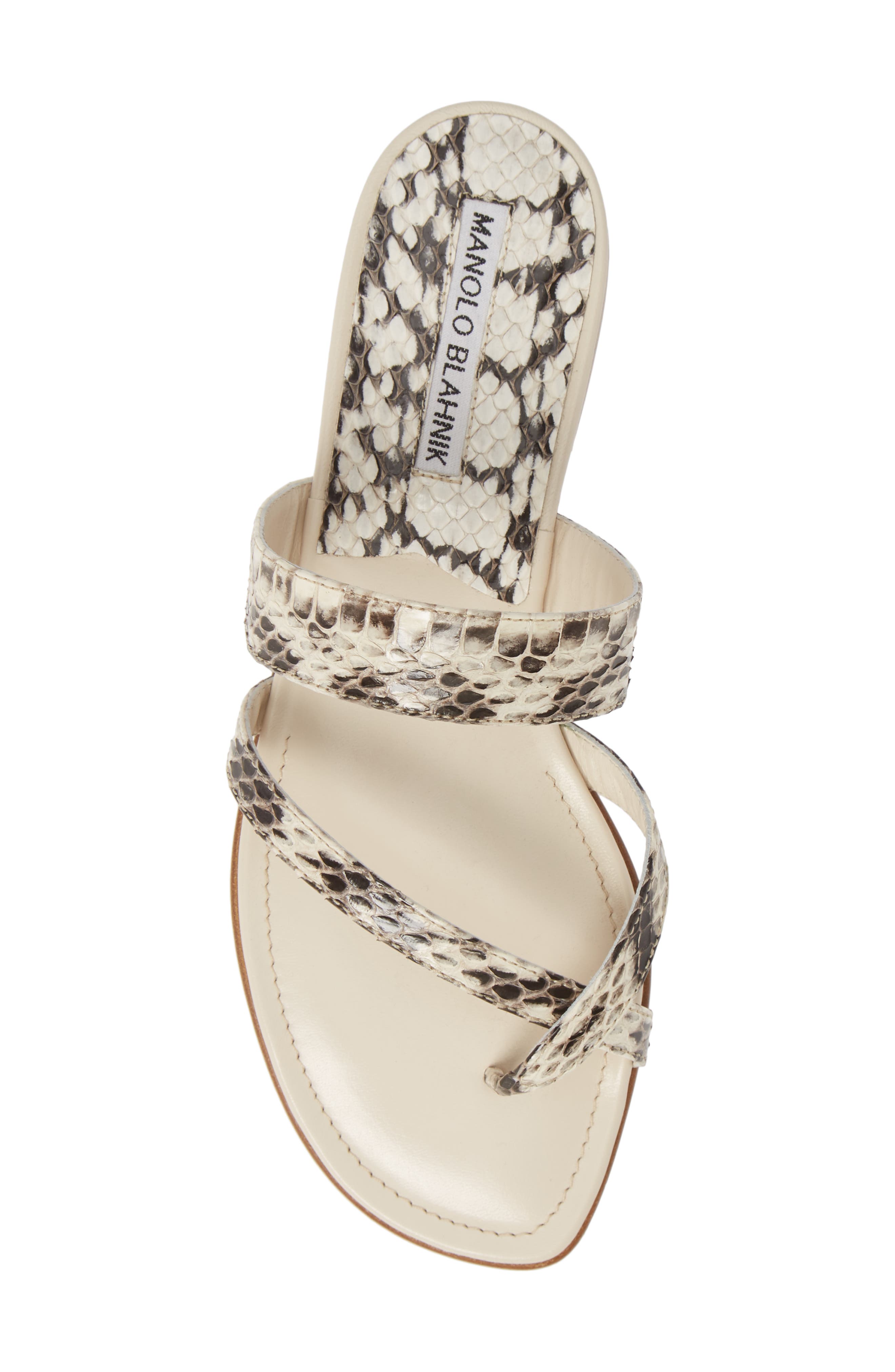 Manolo Blahnik 'Susa' Genuine Snakeskin Sandal, Alternate, color, 