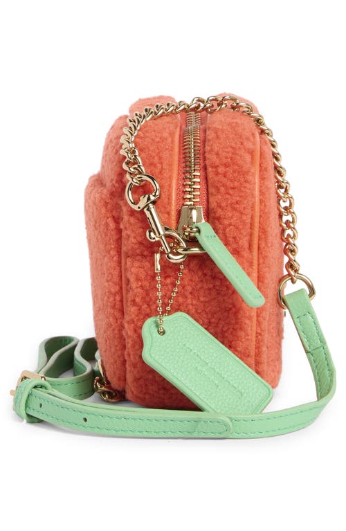 Kurt Geiger London Chiswick High Pile Fleece Camera Bag In Pink