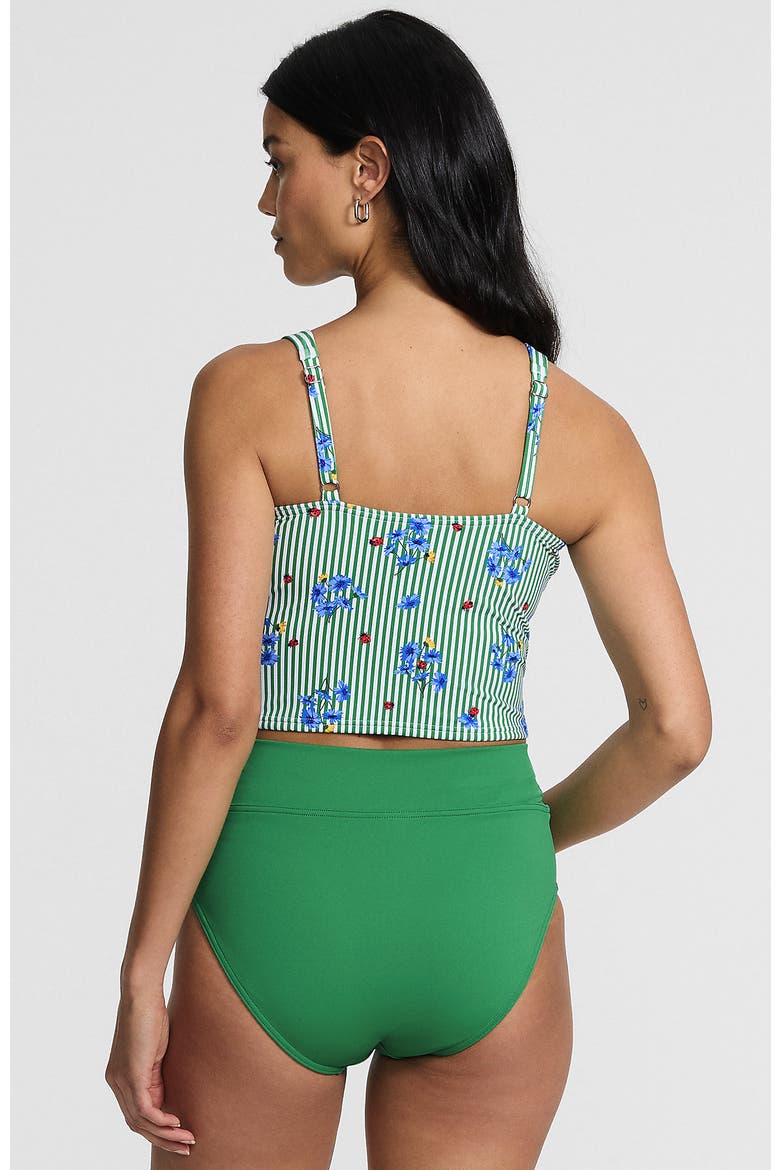 Sweetheart Wrap Midkini Top, Alternate, color, Floral/Vibrant Clover Stripe
