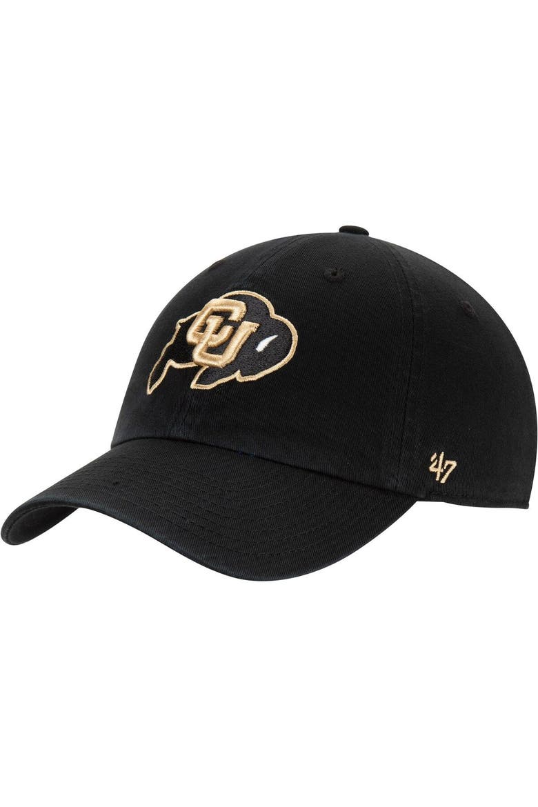 Men's '47 Black Colorado Buffaloes Clean Up Adjustable Hat, Main, color, Black