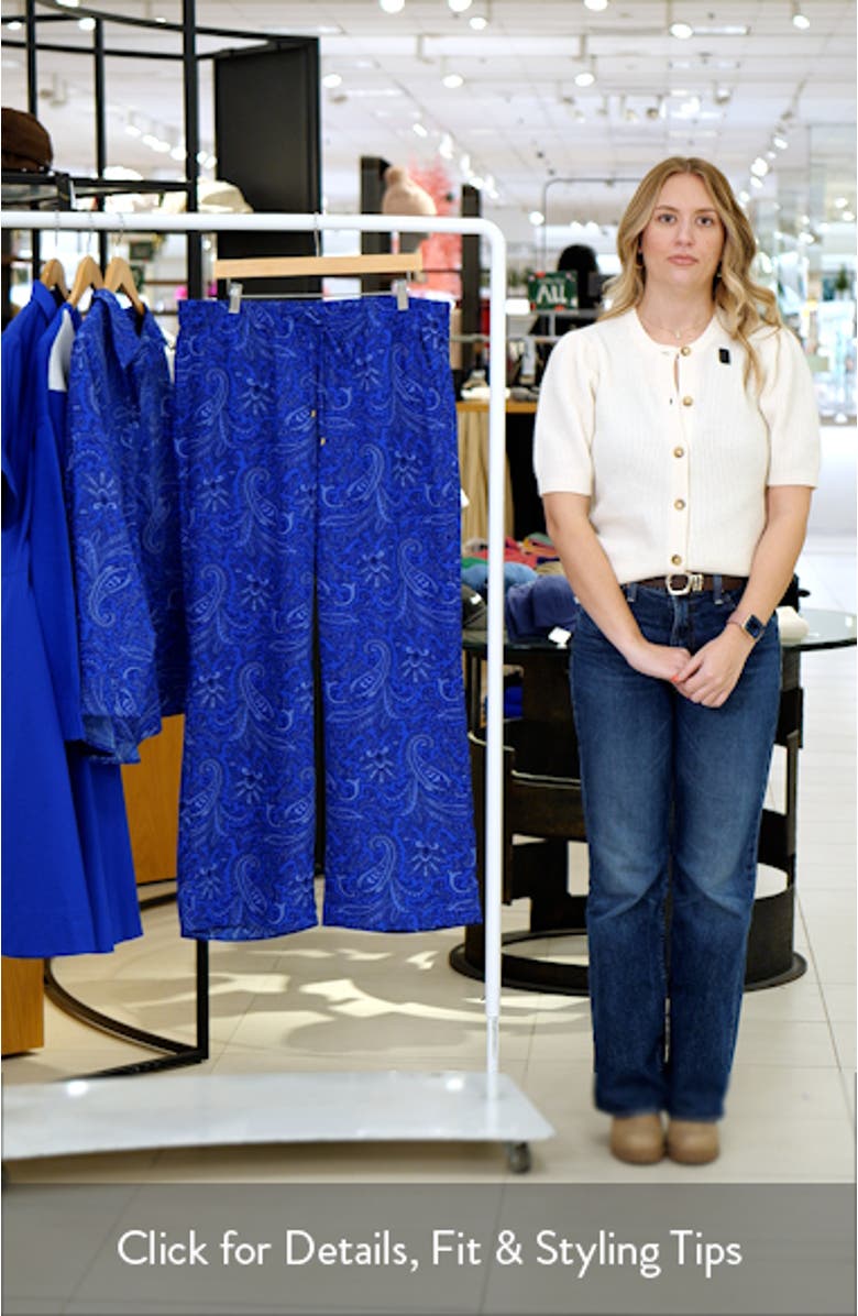 Floral Print Wide Leg Pants, sales video thumbnail