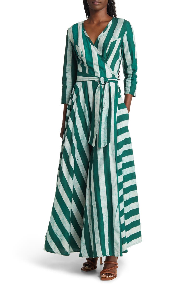 SIKA Stripe Wrap Dress, Main, color, 