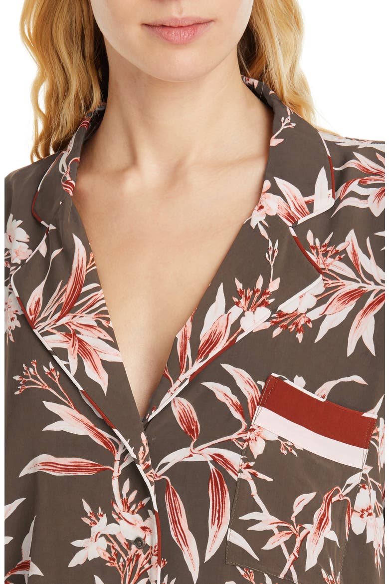 Bayley Tropical Print Stripe Contrast Top, Alternate, color, FATIGUE