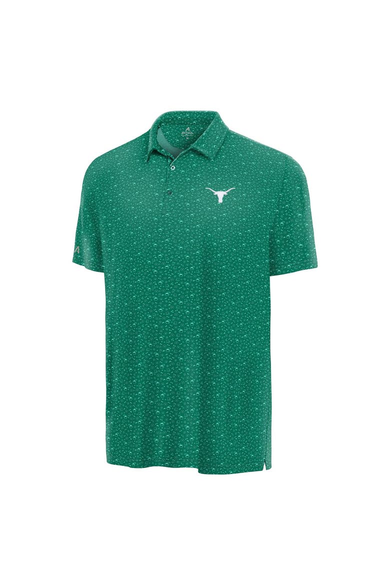Men's Antigua Green Texas Longhorns Lucky Run Polo, Main, color, Green
