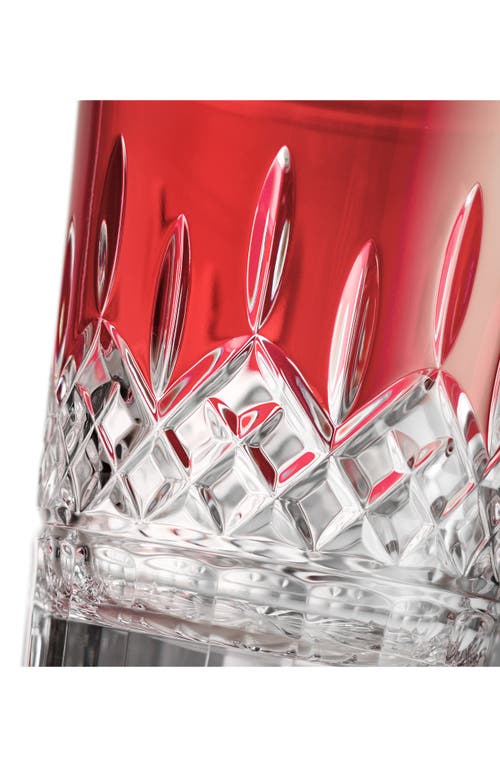 Waterford Lismore Red Crystal Biscuit Barrel In Red