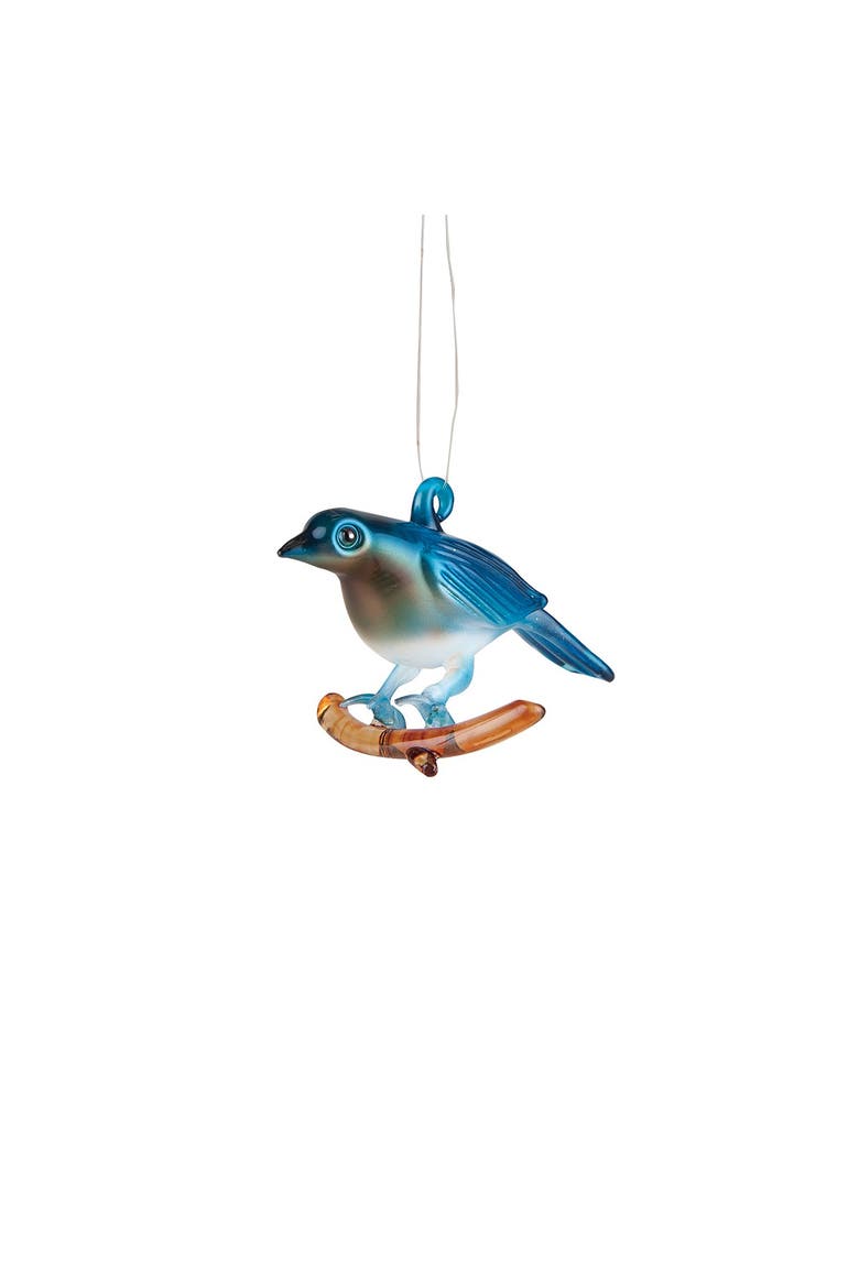 Bluebird Glass Christmas Tree Ornament, Main, color, Blue