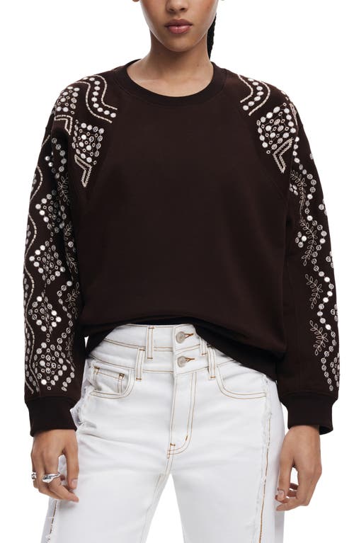 DESIGUAL DESIGUAL EMBROIDERED SLEEVE SWEATSHIRT