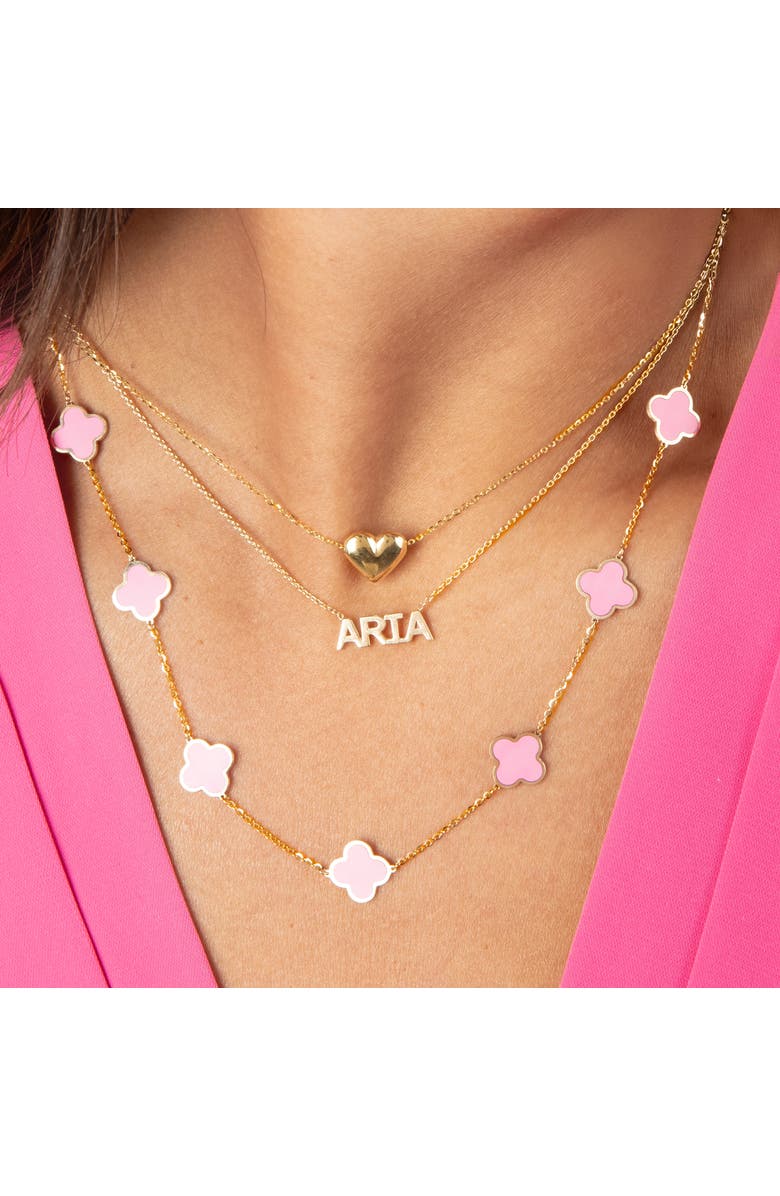 The Lovery Fine Jewelry Gold Puffy Heart Necklace, Alternate, color, Yellow Gold