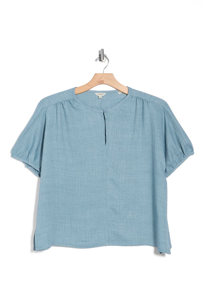 Bubble Short Sleeve Top, Alternate, color, HEATHER MINERAL
