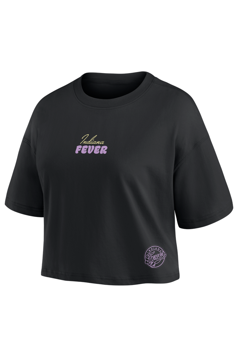 Women's Fanatics Caitlin Clark Black Indiana Fever Name & Number Cropped Top, Alternate, color, Black
