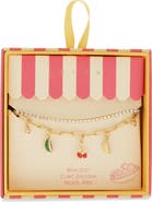 Leith Cubic Zirconia & Fruit Charm Layered Slider Bracelet