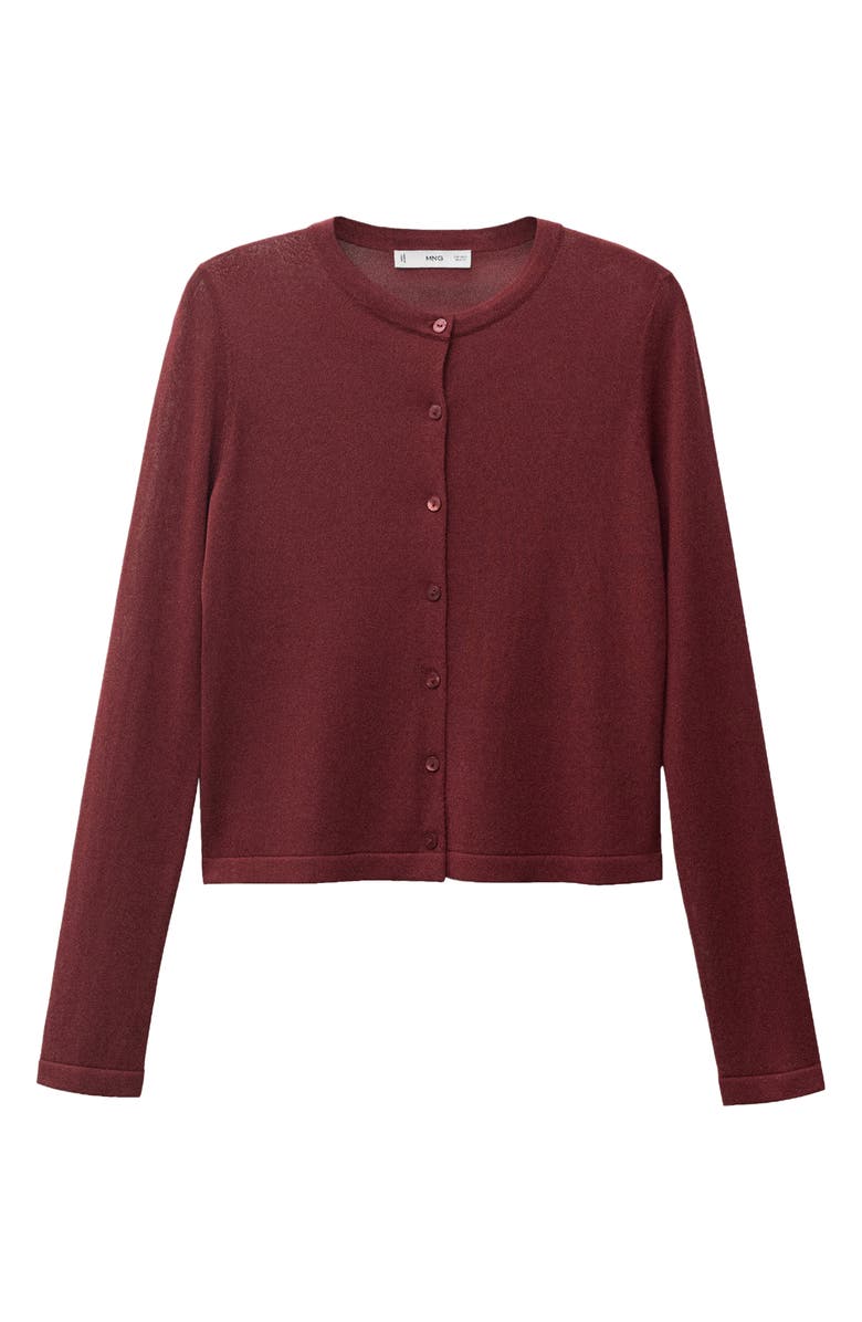 MANGO Semisheer Cardigan, Alternate, color, Burgundy