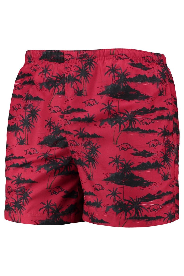 Men's FOCO Cardinal Arkansas Razorbacks Island Palm Swim Trunks, Alternate, color, Cardinal