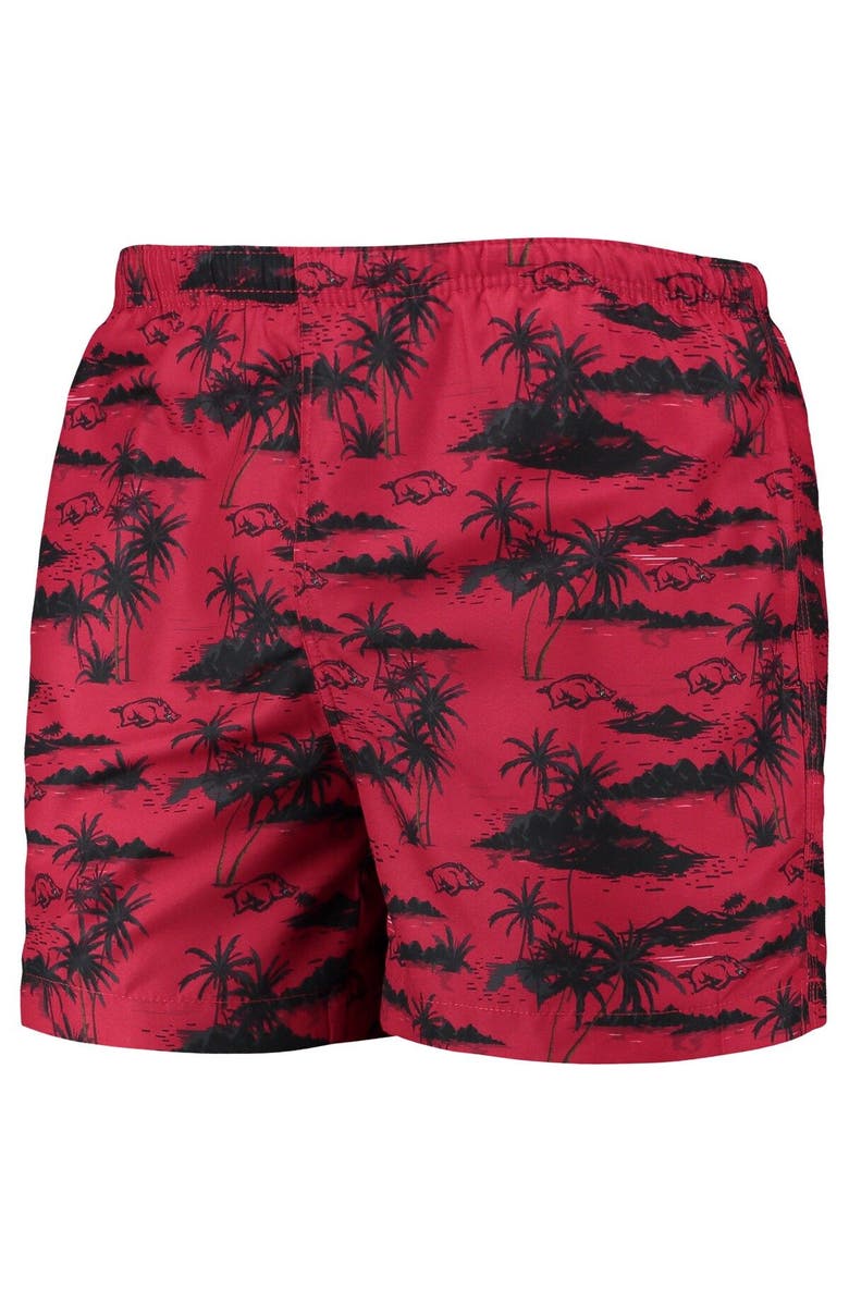 FOCO Men's FOCO Cardinal Arkansas Razorbacks Island Palm Swim Trunks, Alternate, color, Cardinal