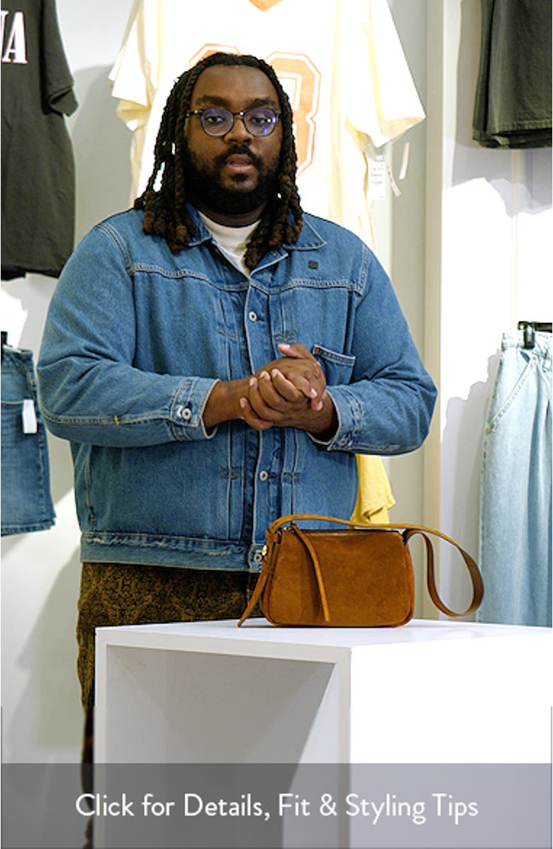 Small Romy Suede Shoulder Bag, sales video thumbnail