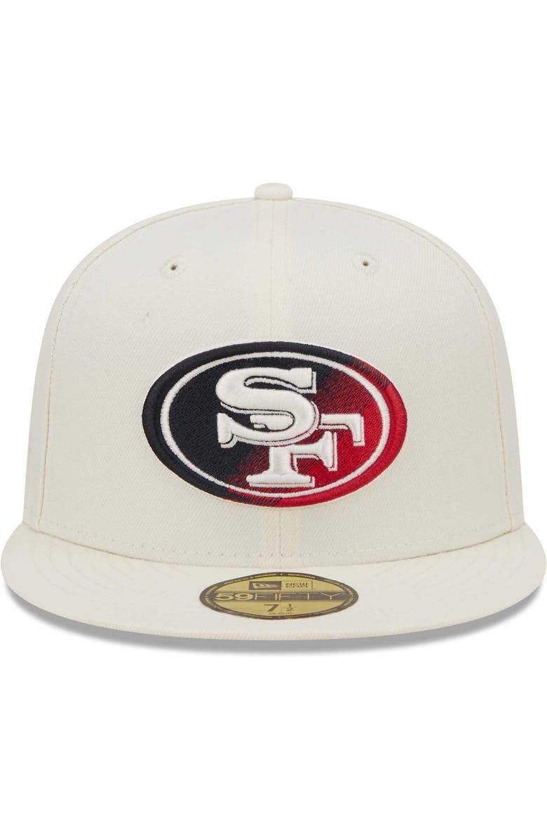 New Era Men's New Era Cream San Francisco 49ers Chrome Color Dim 59FIFTY Fitted Hat, Alternate, color, 