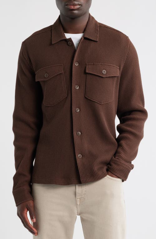 Rails Wells Waffle Knit Shirt Jacket In Brown