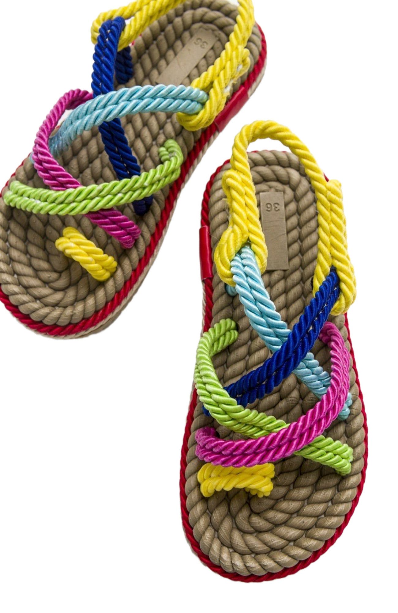 POMA Flat Sandal, Alternate, color, Multi Faux Leather