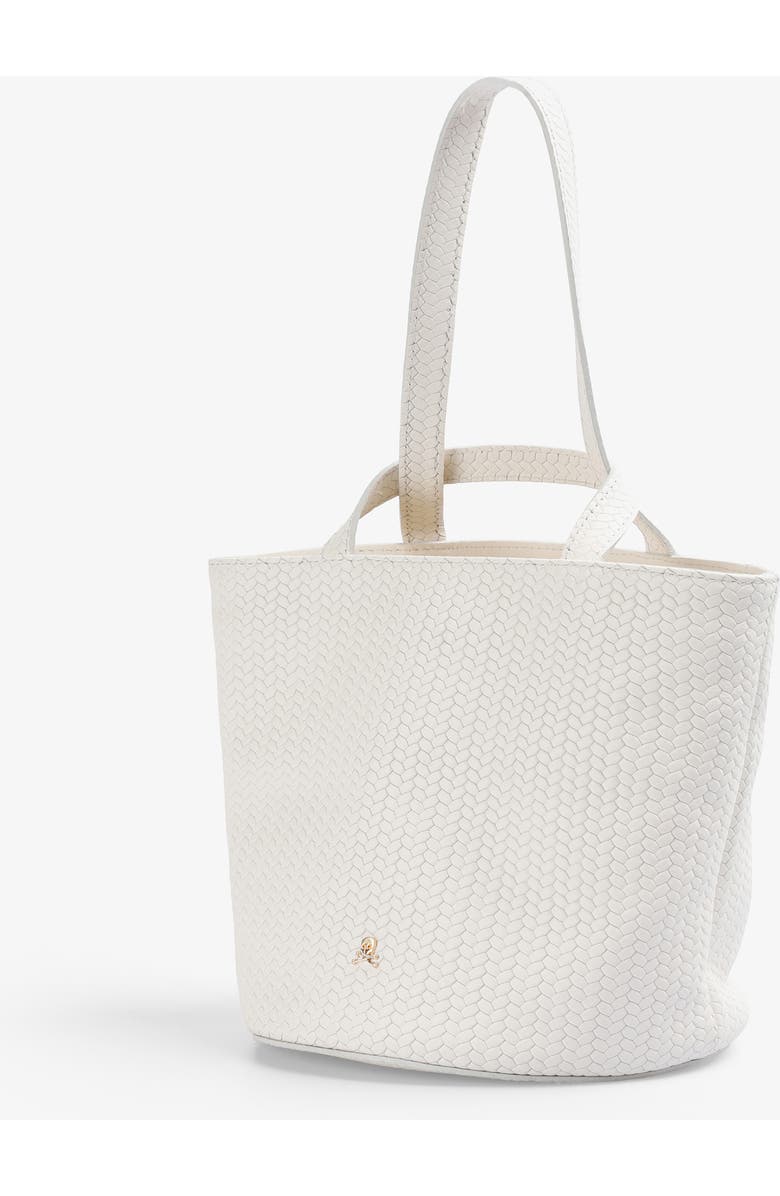 Scalpers Mini Cube Woven Leather Bag, Alternate, color, Offwhite