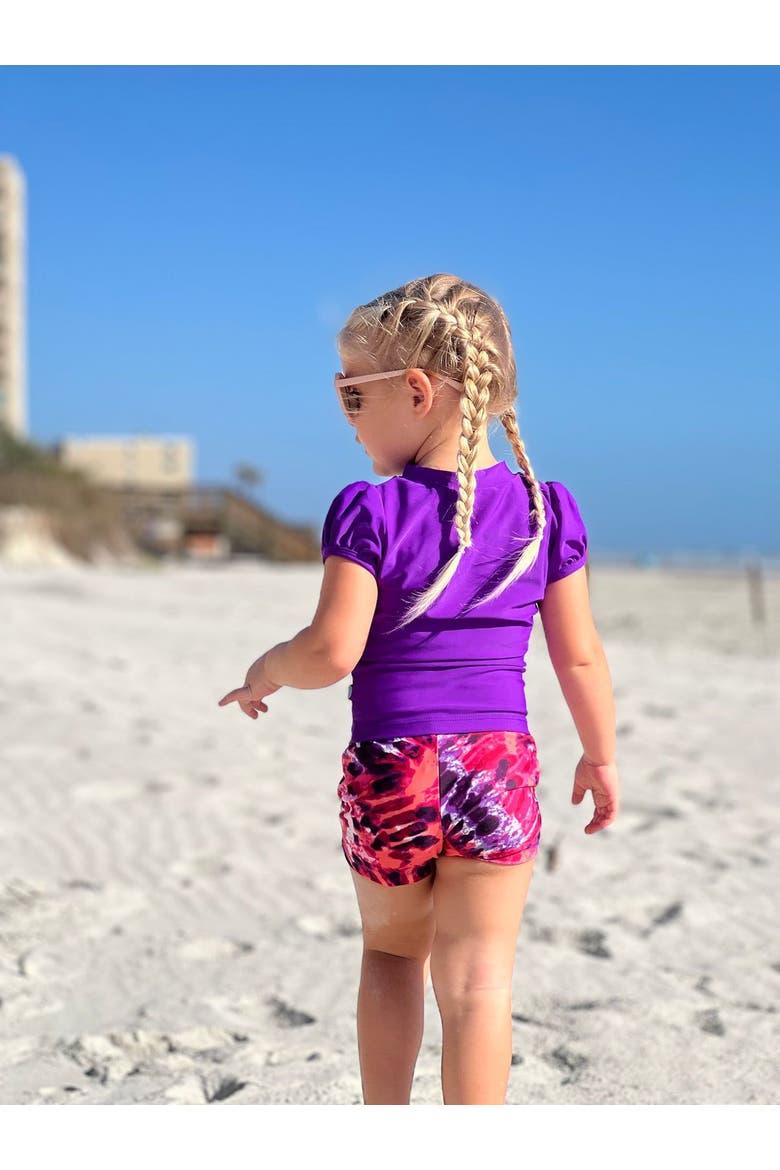 Baby Girls UPF 50+ Puff Sleeve Rashguard, Alternate, color, White