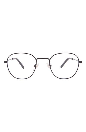 Diff 46mm Round Blue Light Filtering Glasses In Black
