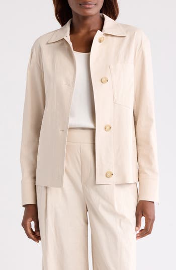 Vince Linen Blend Shirt Jacket | Nordstromrack