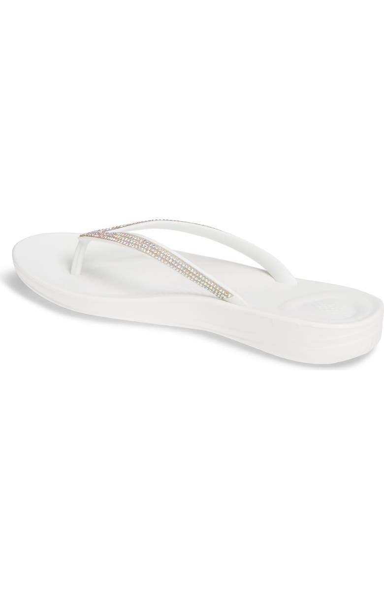 FitFlop iQushion<sup>™</sup> Splash Crystal Flip Flop, Alternate, color, Urban White