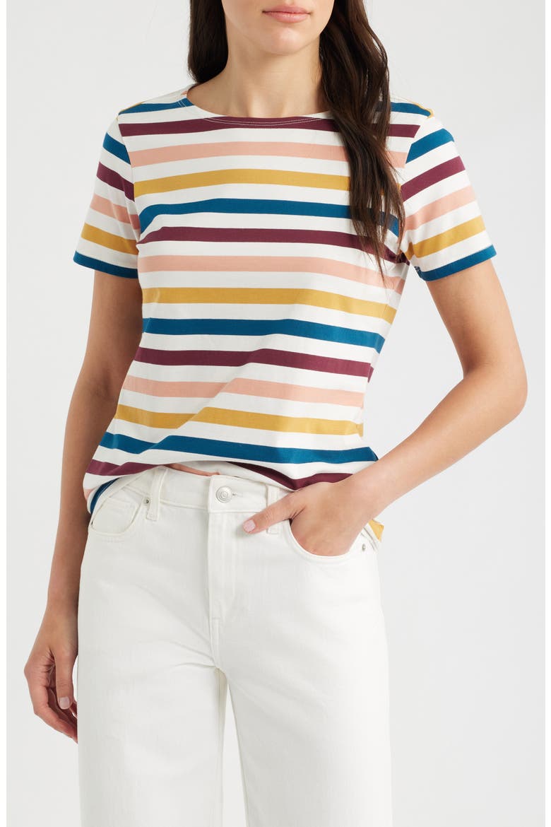 Sailor Stripe T-Shirt, Main, color, QUAD SCALLION ROSEHIP