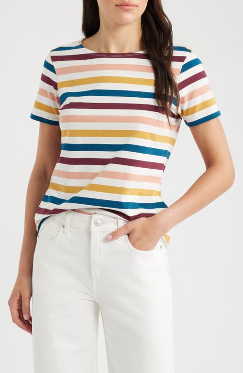 Seasalt Cornwall Sailor Stripe T-Shirt in Quad Scallion Rosehip at Nordstrom, Size 10