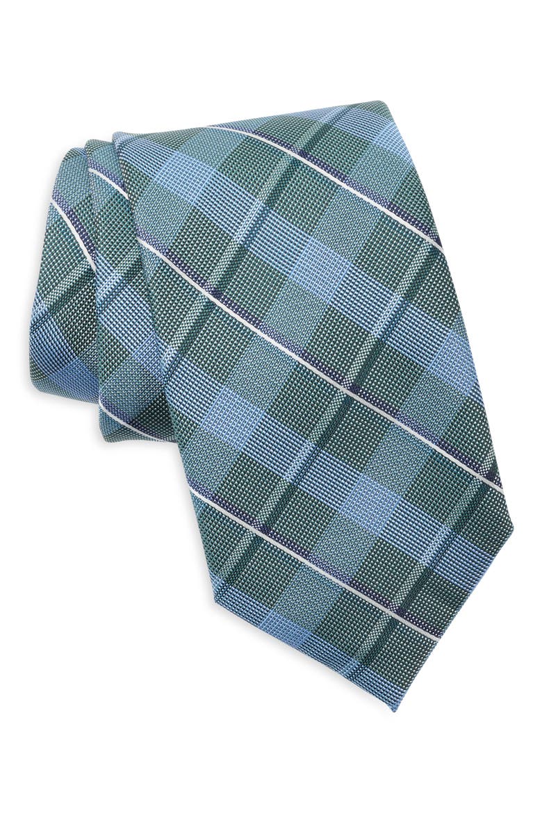 Mortes Check Tie, Main, color, DARK GREEN