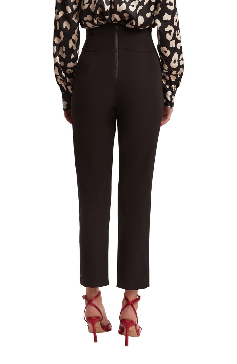Bardot Corset High Waist Ankle Pants, Alternate, color, Black