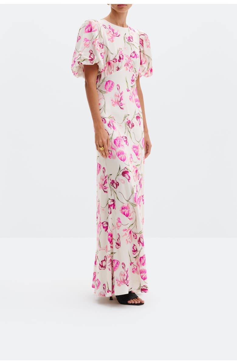 Malina Freja Pouf Sleeve Maxi Dress, Alternate, color, Tulip Pink
