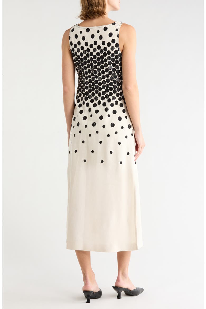 Polka Dot Sleeveless Dress, Alternate, color, BLACK/ BEIGE