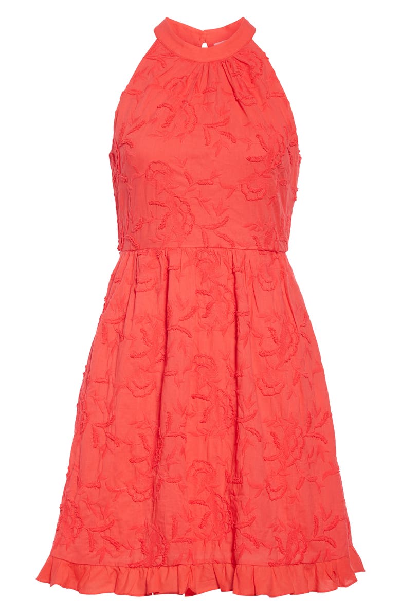 Ted Baker London Lorene Embroidered Skater Minidress, Alternate, color, Red