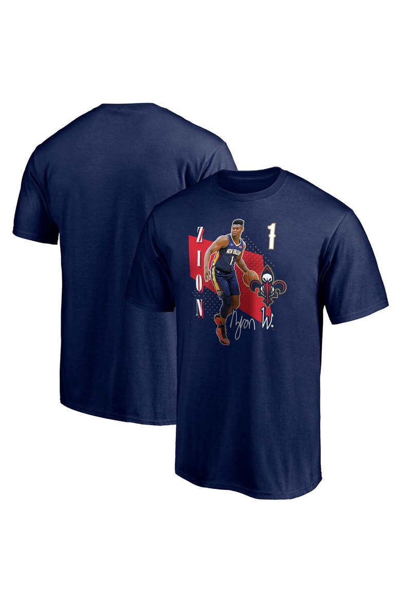 Men's Fanatics Branded Zion Williamson Navy New Orleans Pelicans Pick & Roll T-Shirt, Main, color, Navy