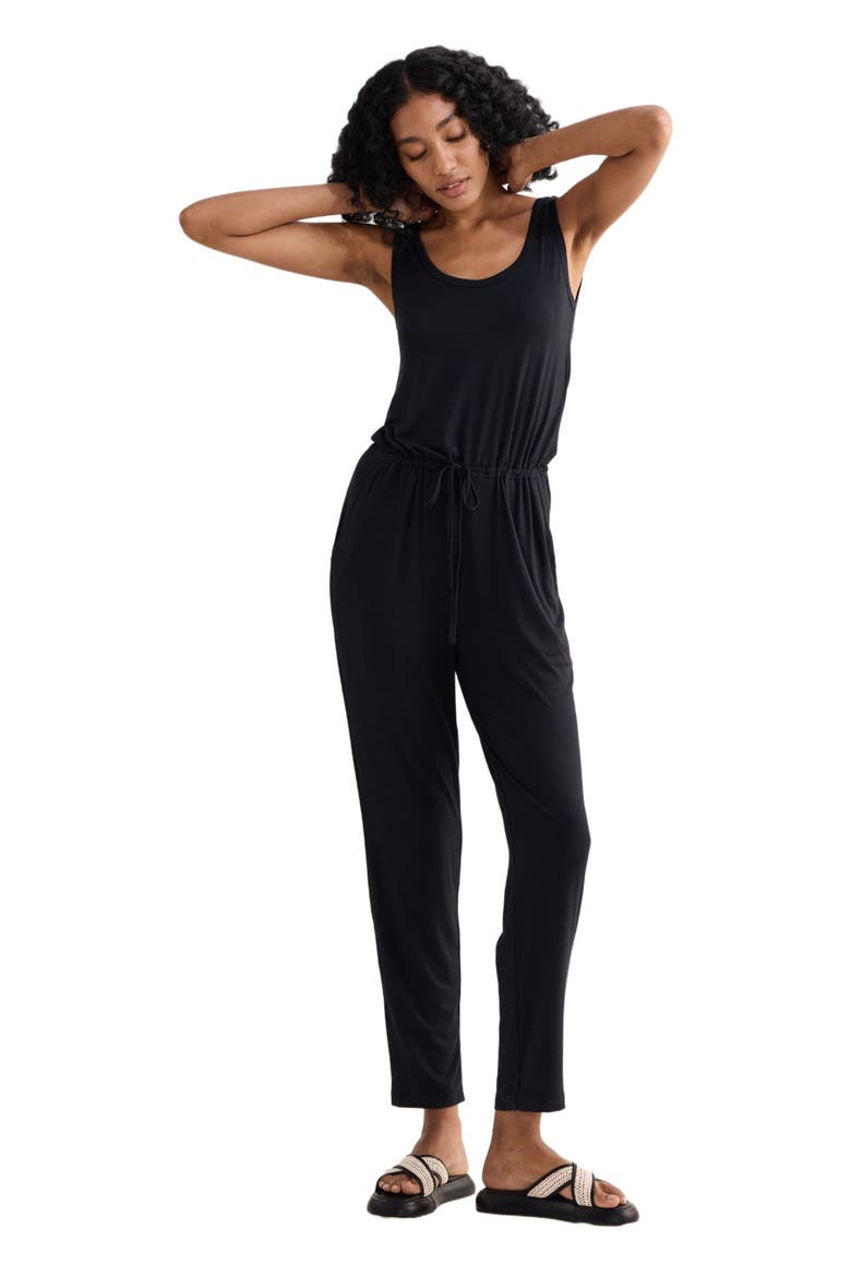 Relaxed Drawstring Jumpsuit, Alternate, color, Black