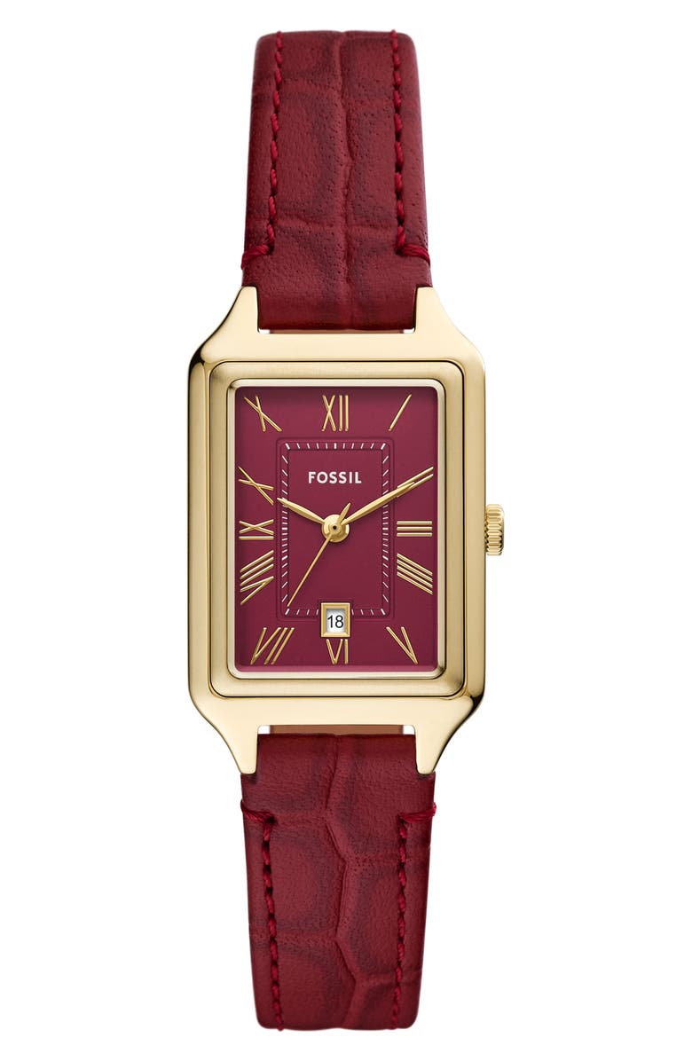 Fossil Raquel Leather Strap Watch, 23mm, Main, color,