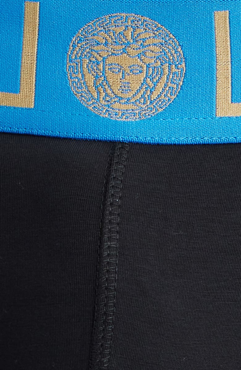Versace Grecca Band Briefs, Alternate, color, Black Royal Blue-Gold