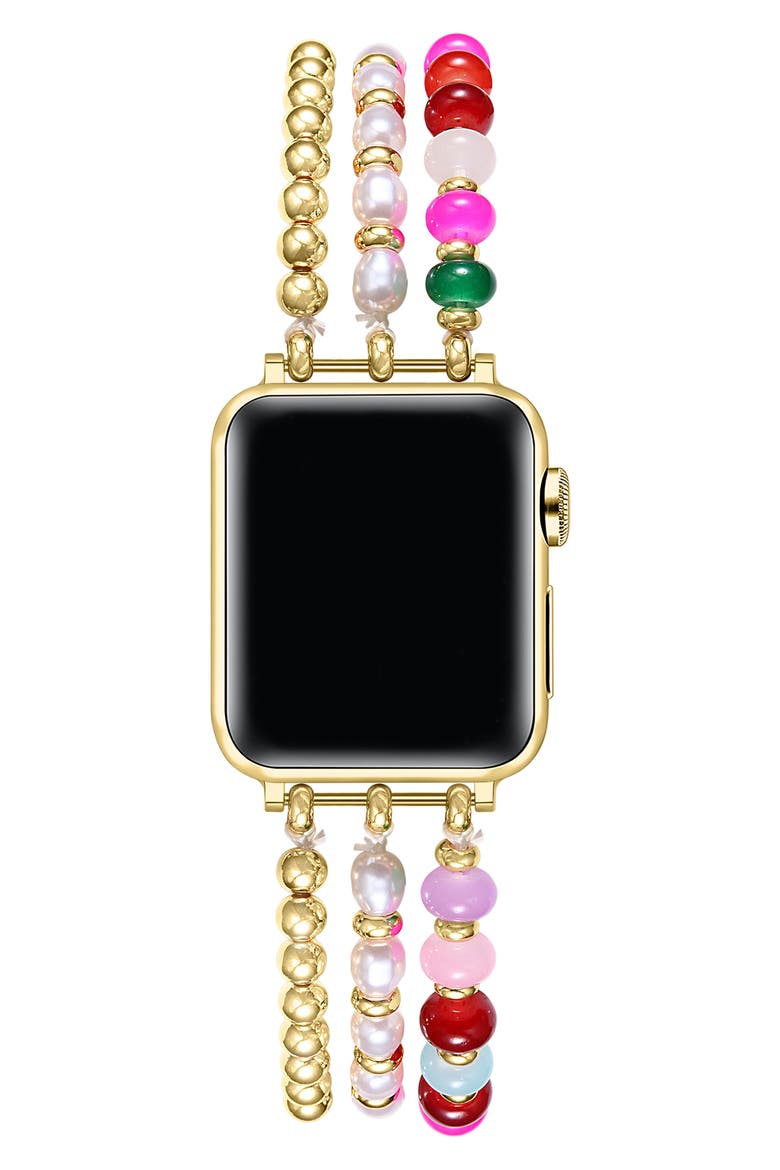 Jasmine Beaded Apple Watch® Watchband, Alternate, color, GOLD