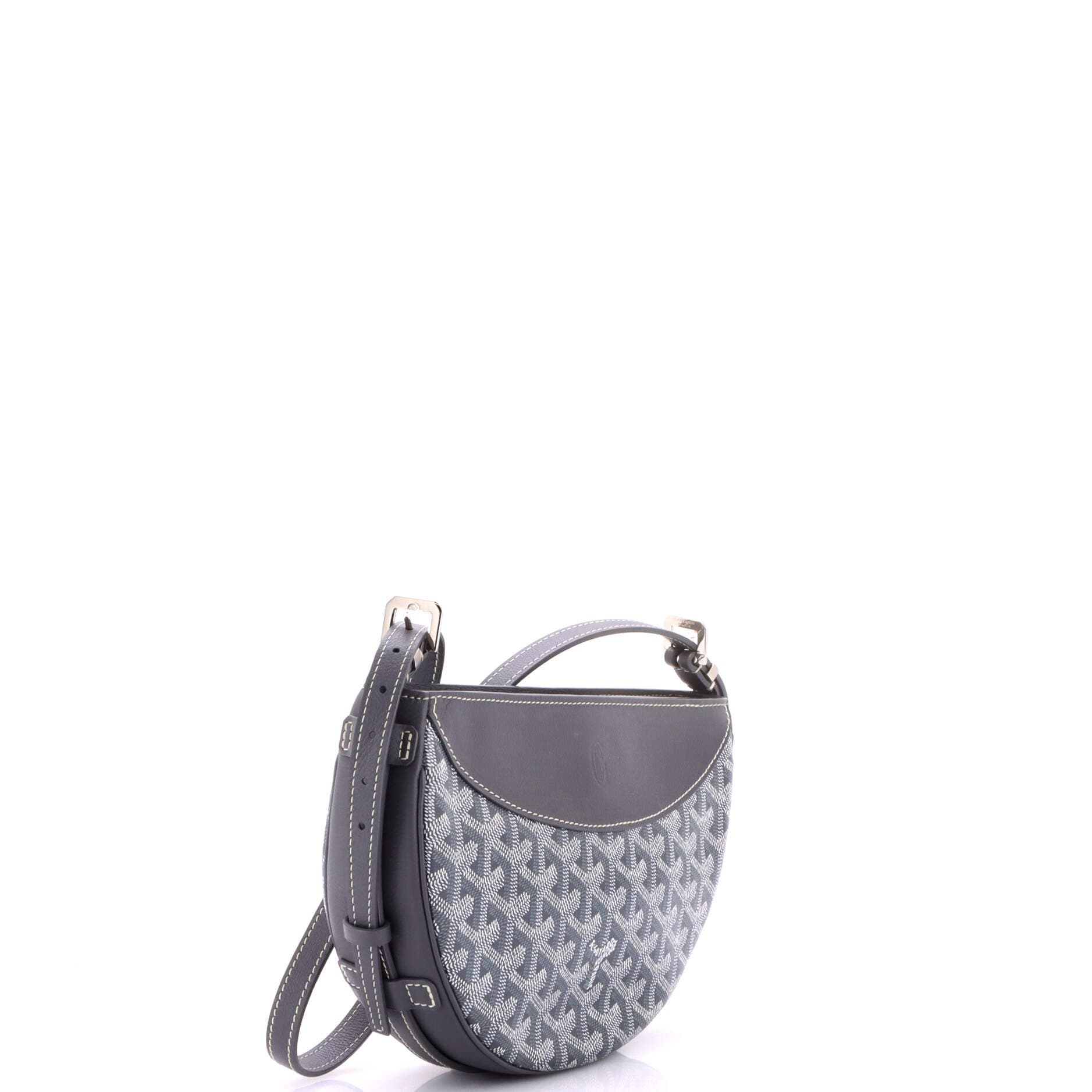 Pre-Owned Goyard Hirondelle Shoulder Bag Coated Canvas and Leather, Alternate, color, Gray