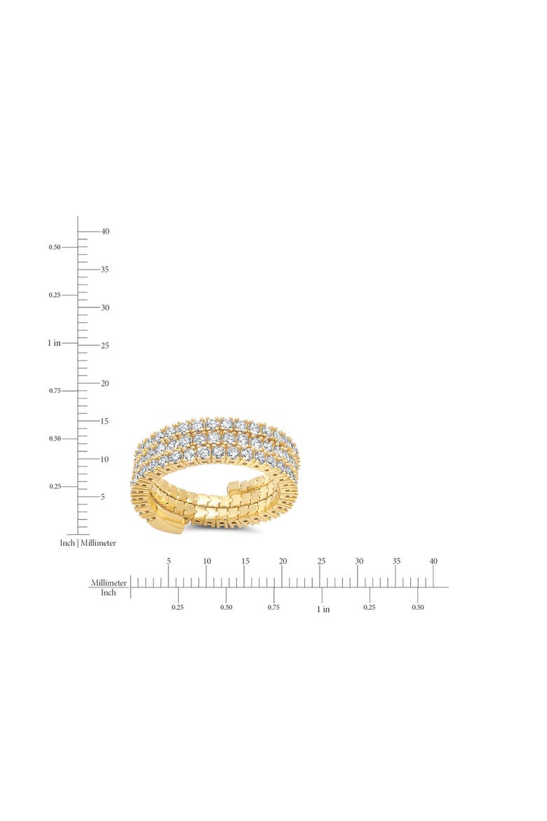 Three Row Cubic Zirconia Band Ring, Alternate, color, 18KYG/ CLEAR STONE